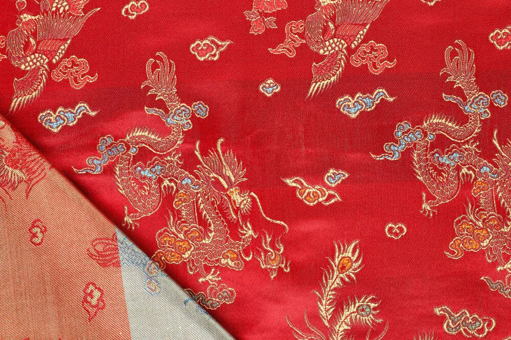 China-Seidenimitat Drache - Rot - 150 cm