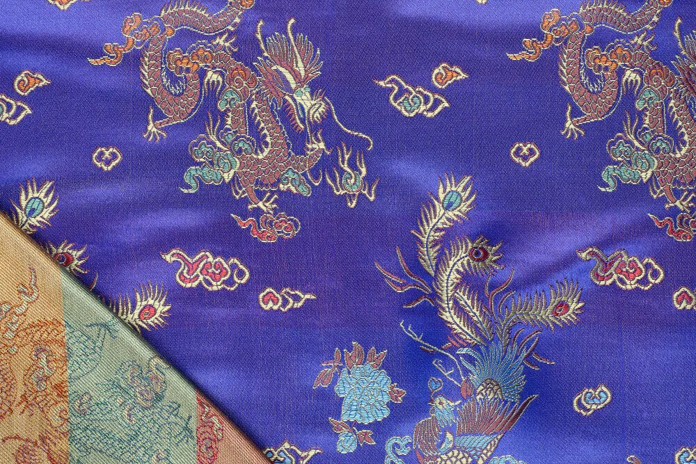 China-Seidenimitat Drache - Royal - 150 cm