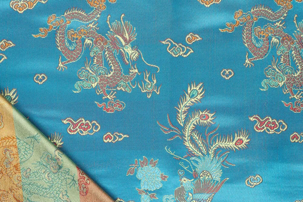 China-Seidenimitat Drache - Türkis - 150 cm