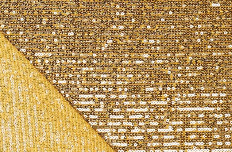 Stretch-Paillettenstoff - Gold