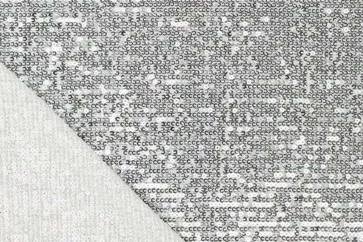 Stretch-Paillettenstoff - Silber