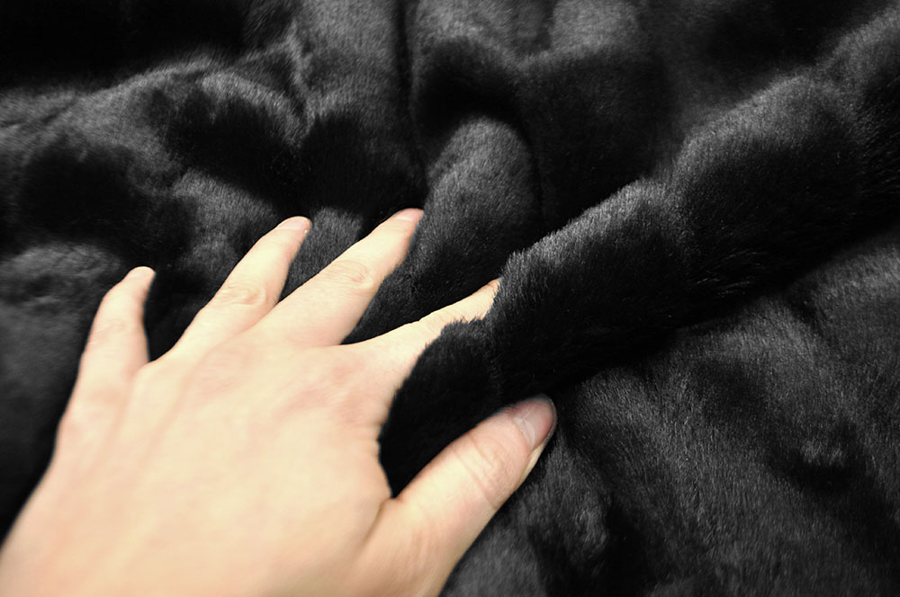 Nerz-Pelzimitat - Schwarz