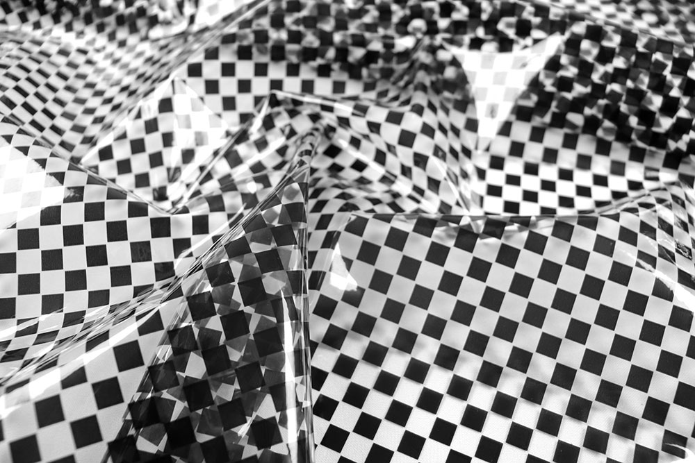 Transparenter Folienstoff - Karo