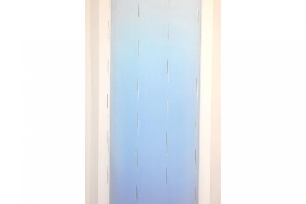 Voile Nordkap - Weiß transparent - 300 cm hoch - Bleiband