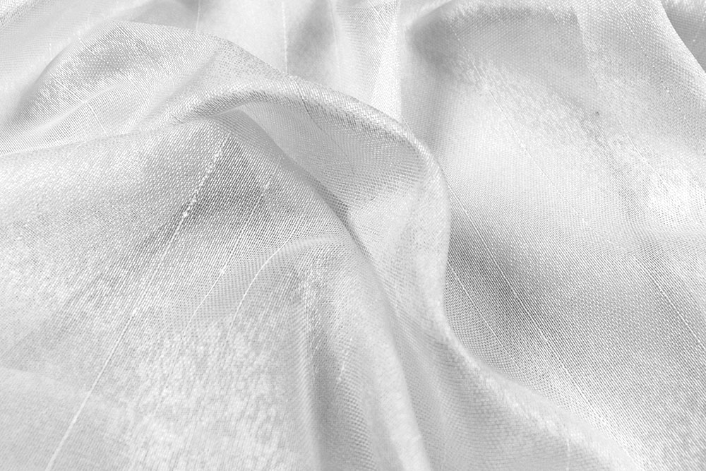 Gardinenstoff Saturn - Weiß transparent - 260 cm hoch- Bleiband