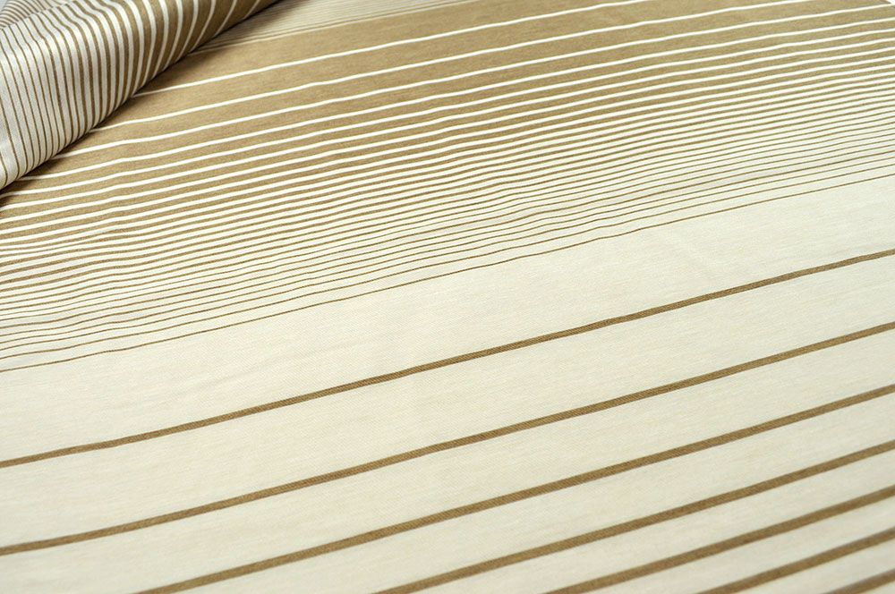 Gardinenstoff - Streifenverlauf Andorra - Creme/Hellbraun