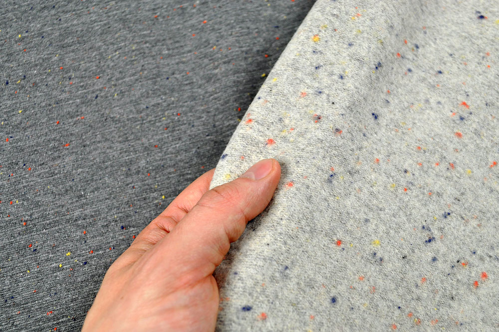 Jersey-Flanell - Sprenkel - Anthrazit