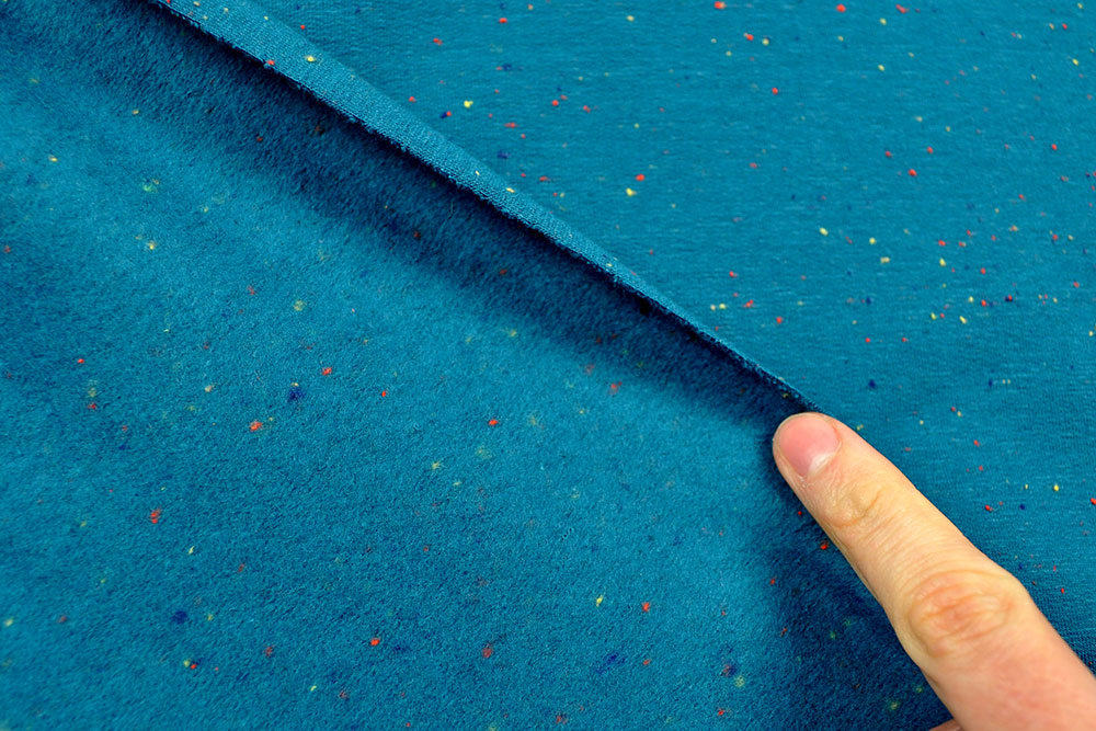 Jersey-Flanell - Sprenkel - Petrol