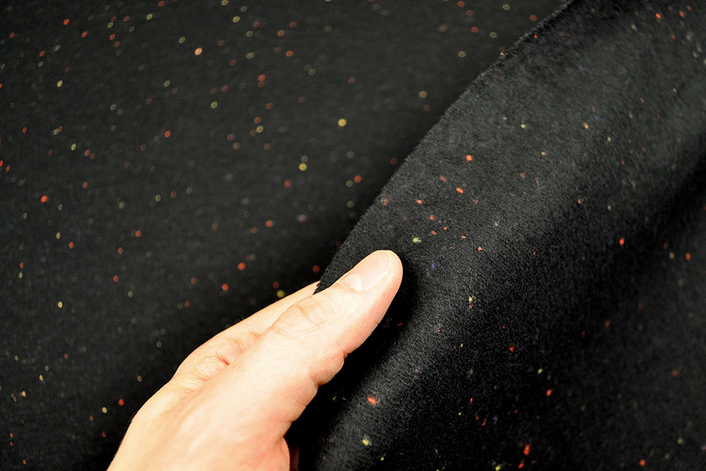 Jersey-Flanell - Sprenkel - Schwarz