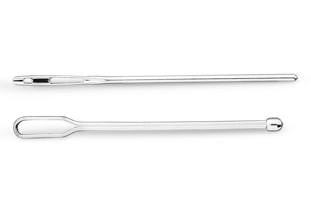 Durchziehnadeln - 2 Stück - silberfarbig