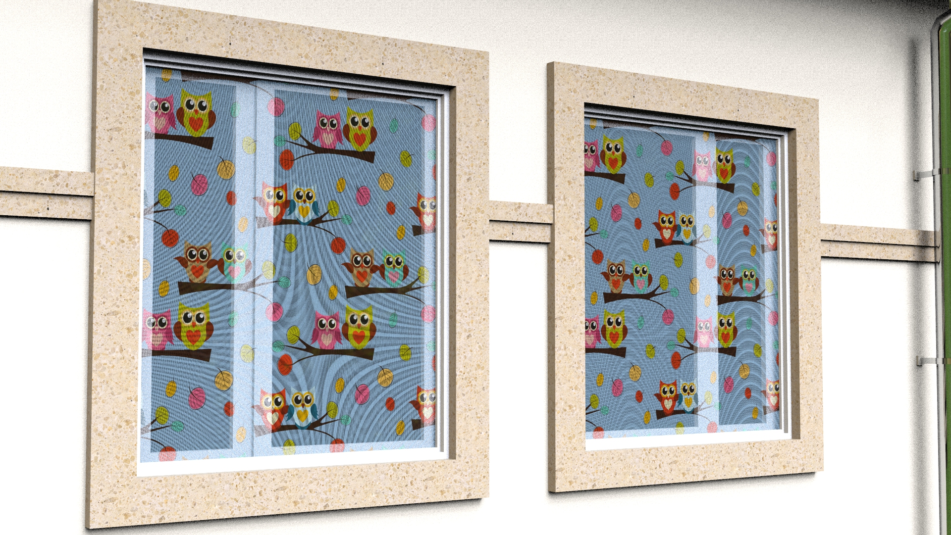 Moskitonetz-Stoff - Kuschel-Eulen