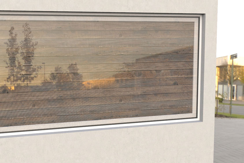 Moskitonetz-Stoff - Holzbretter Used Look