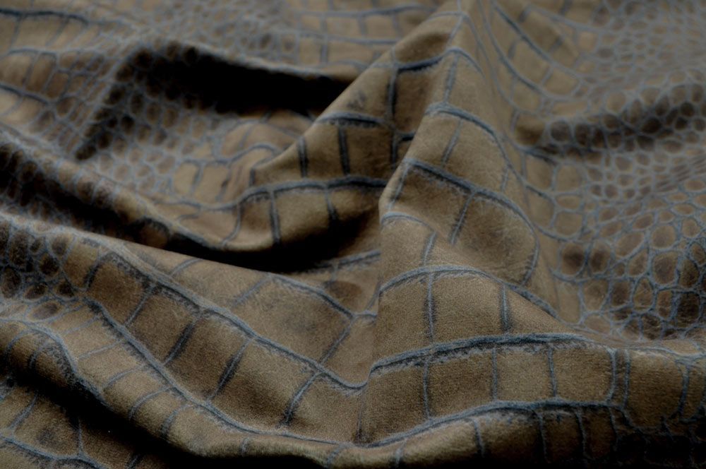 Möbelsamt - Krokodil - Nil-Grün