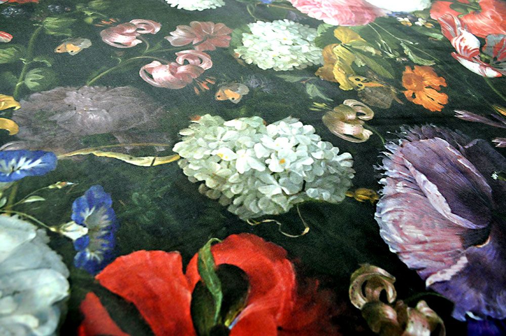 Samt-Dekostoff - Digitaldruck - Blumenmix Amsterdam