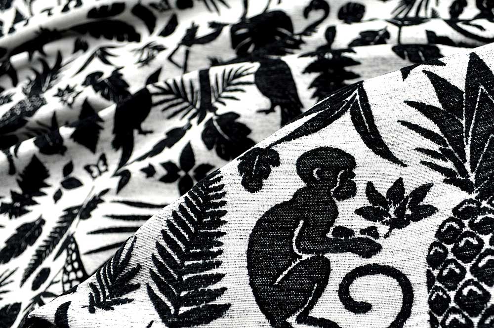 Wende-Jacquard Chenille - Afrika - Schwarz/Weiß