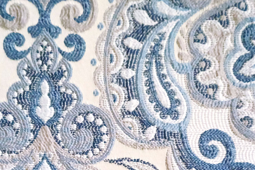 Möbel-Jacquard Premium - Aladina - Blau/Creme
