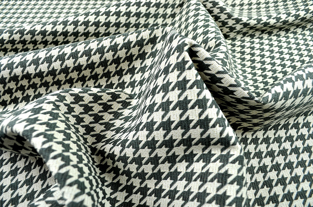 Outdoor-Stoff Gobelin - Hahnentritt - Grau/Creme