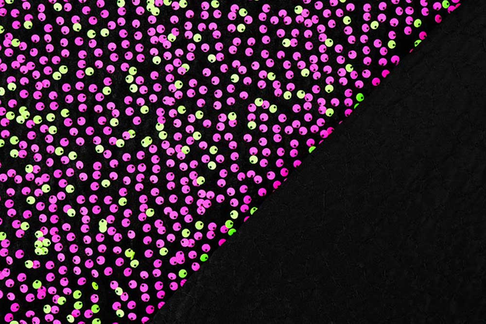 Pailetten auf Samt - Neon
