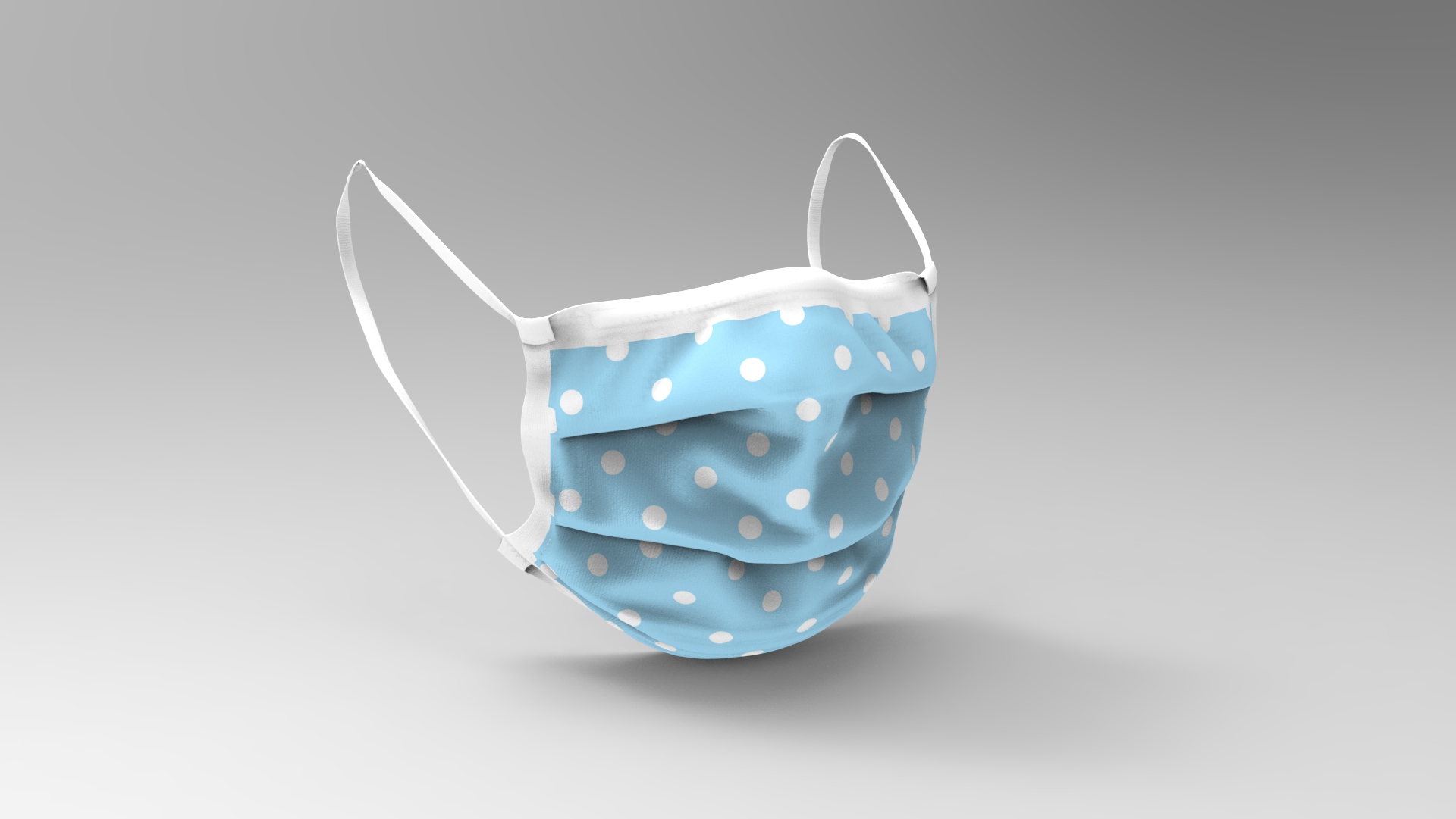 Patchwork-Stoff Léger - Big Dots - Hellblau/Weiß