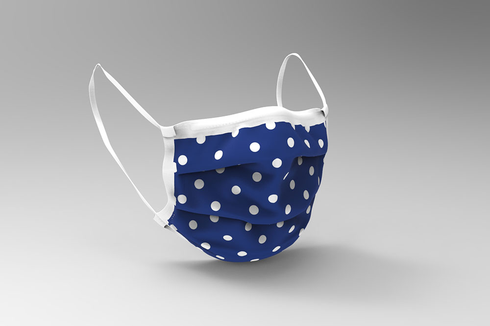 Patchwork-Stoff Léger - Big Dots - Royal/Weiß