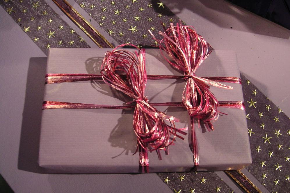 Bast-Geschenkband - glänzend - Multicolor - 2 mm, 50 m Rolle