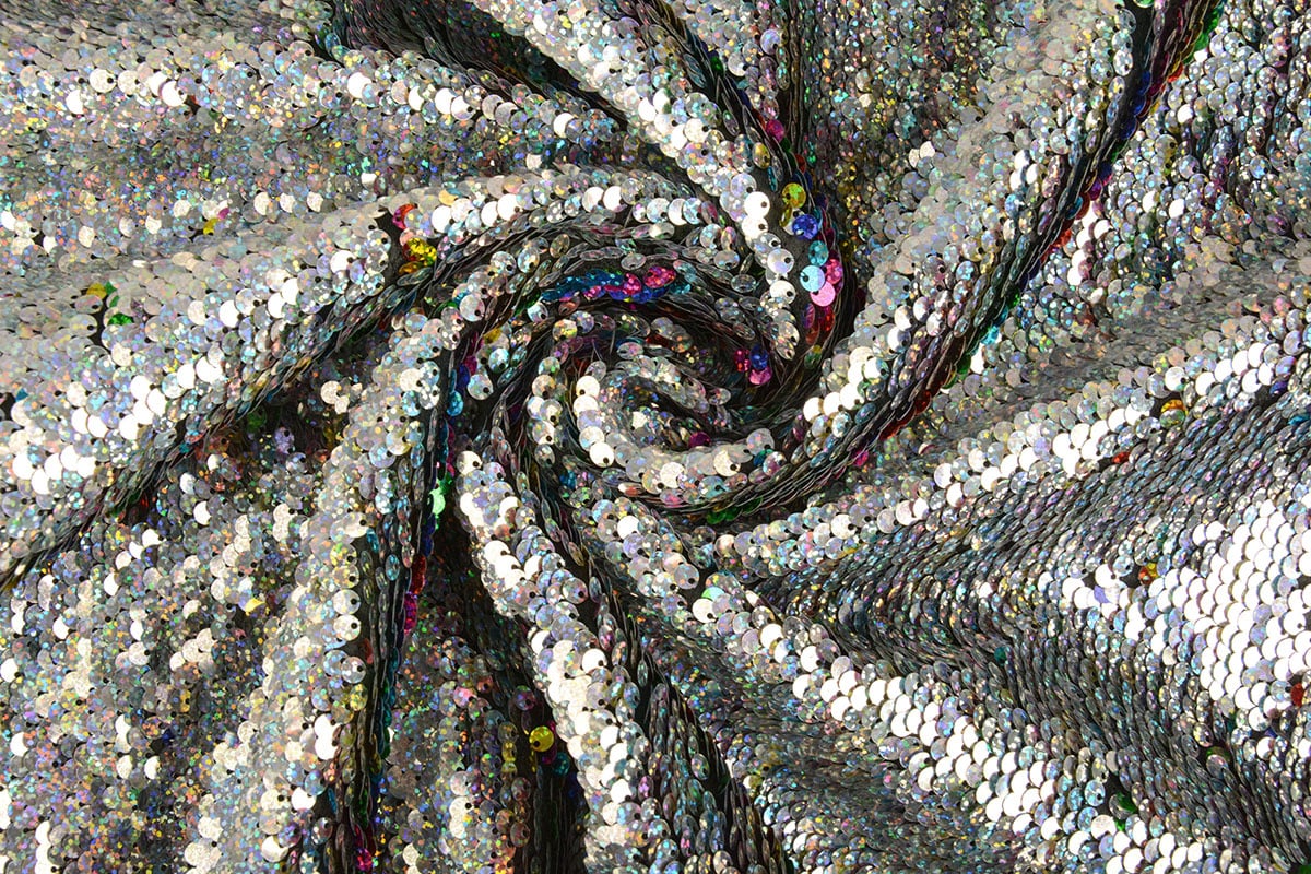 Wende-Pailletten-Stoff - Regenbogen