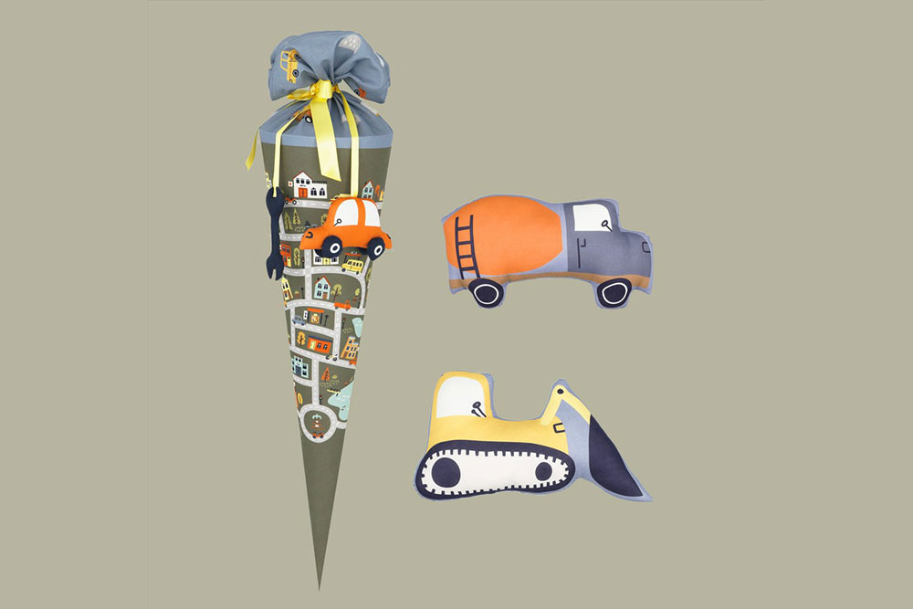 Panel - Schultüten-Stoff - Baustelle