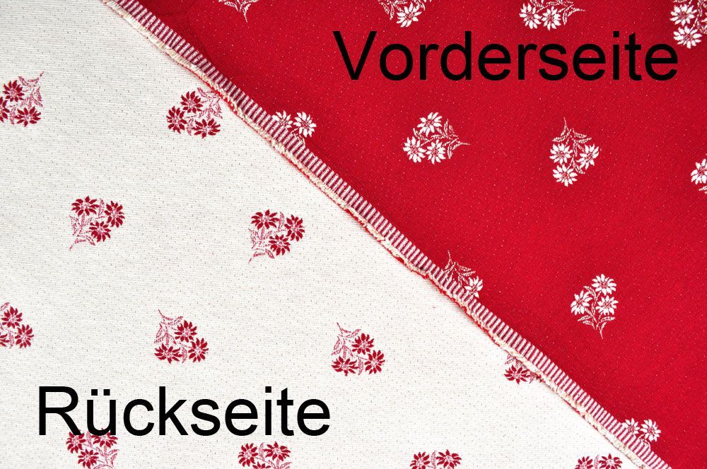 Möbelstoff Landhaus - Edelweiß - Rot