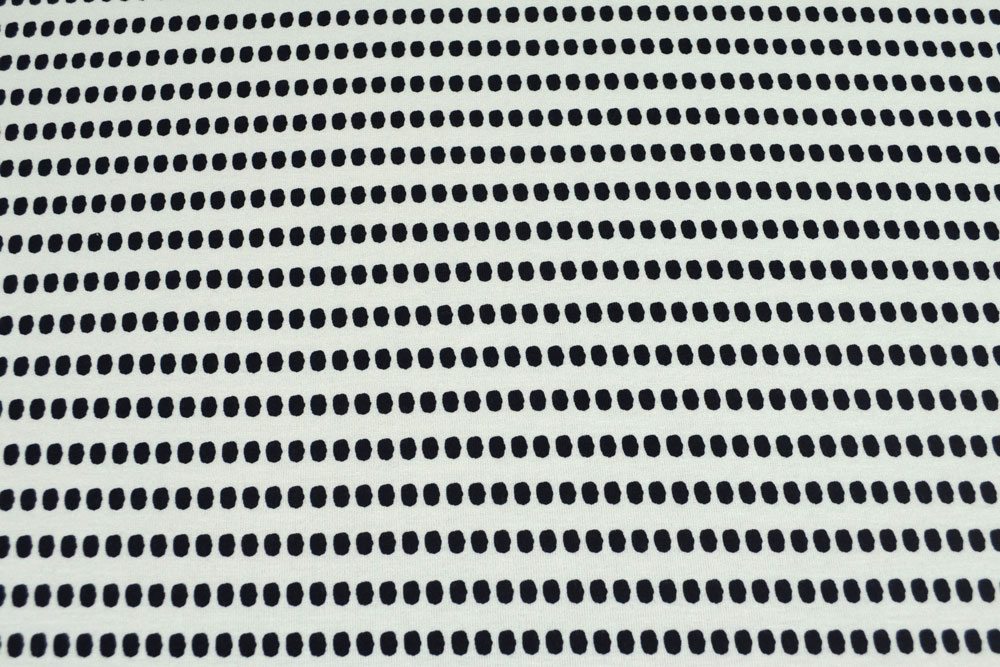 Viskosejersey - Punkte - Black and White