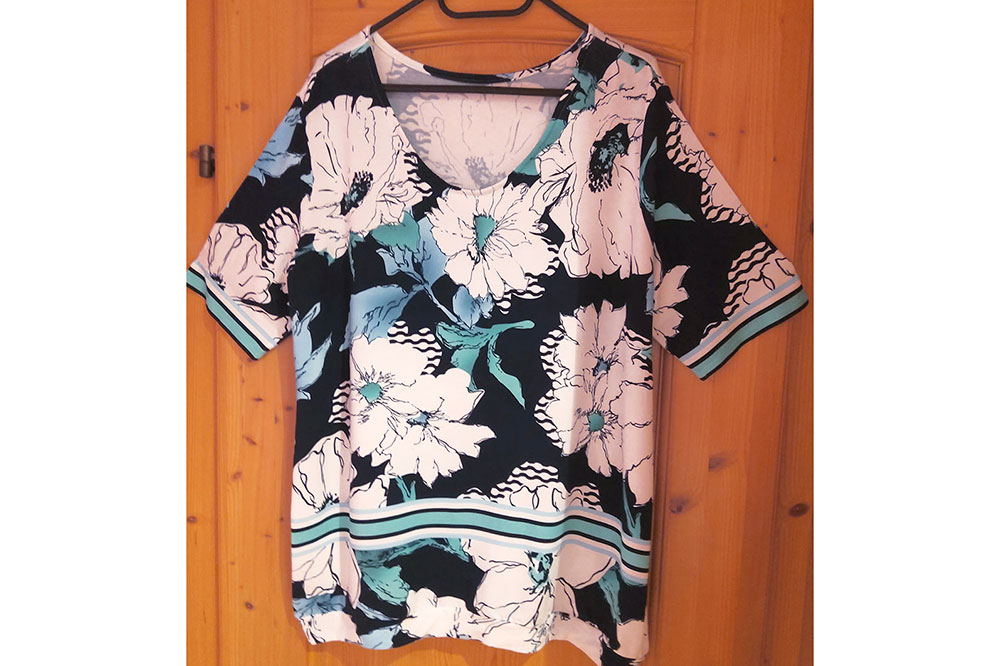 Viskose-Paneljersey - Aqua Flower