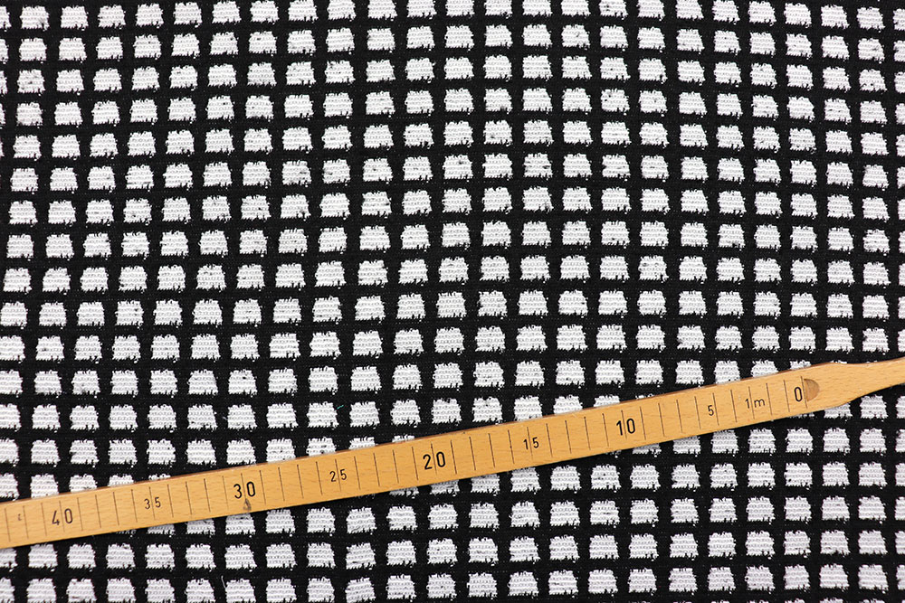 Strickstoff Viskose - Black and White Cubes