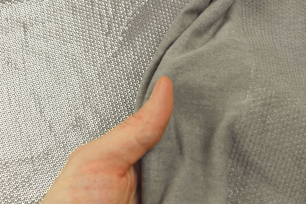 Gala-Pailletten-Stoff - Premium Platin