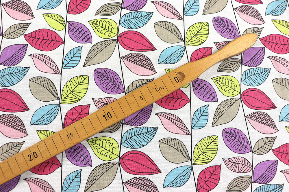 Baumwoll-Dekostoff - Blatt an Blatt