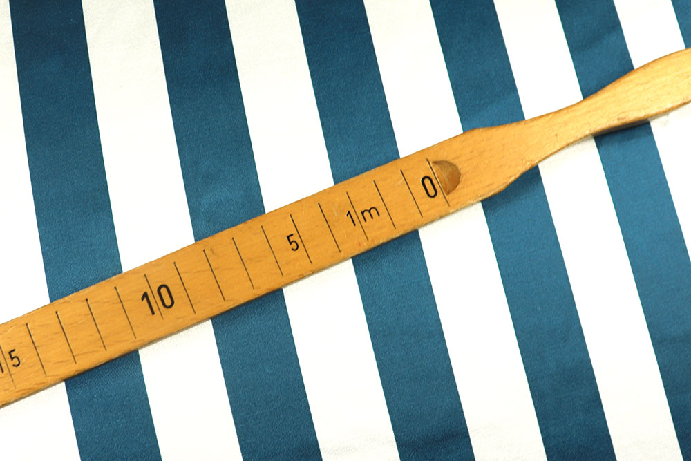 Satin - Streifen - Nachtblau/Weiß