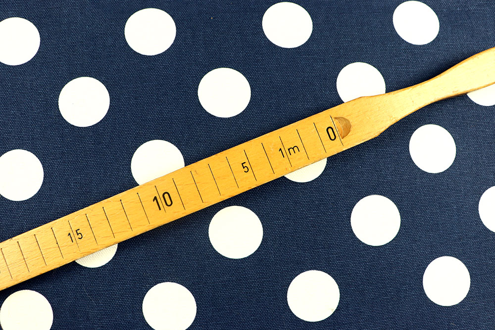 Dekostoff Canvas - Weiße Tupfen - Nachtblau