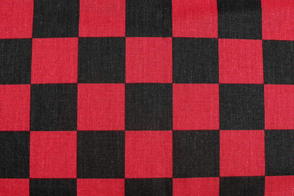 Baumwoll-Köper - Karo - Bordeaux/Schwarz