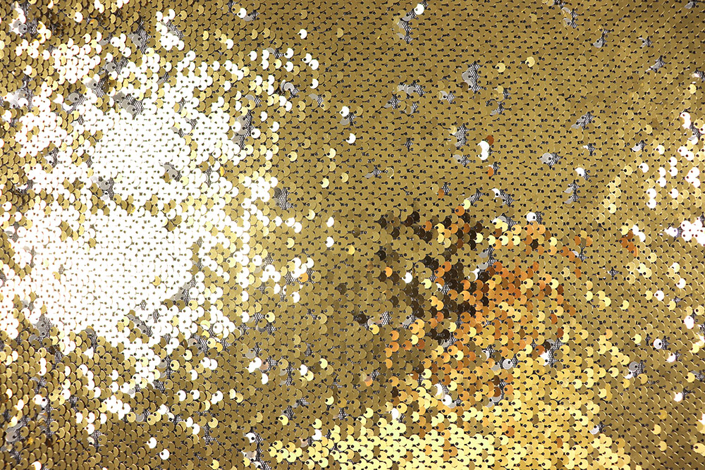 Wende-Pailletten-Stoff - Gold/Silber - B-Ware