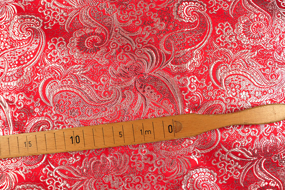 Brokat Maharadscha - Rot/Silber