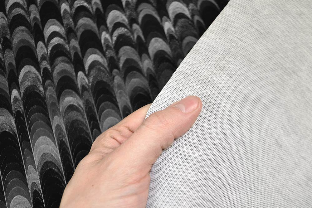 Kunstleder - Techno-Look - Moiré-Wellen - Schwarz