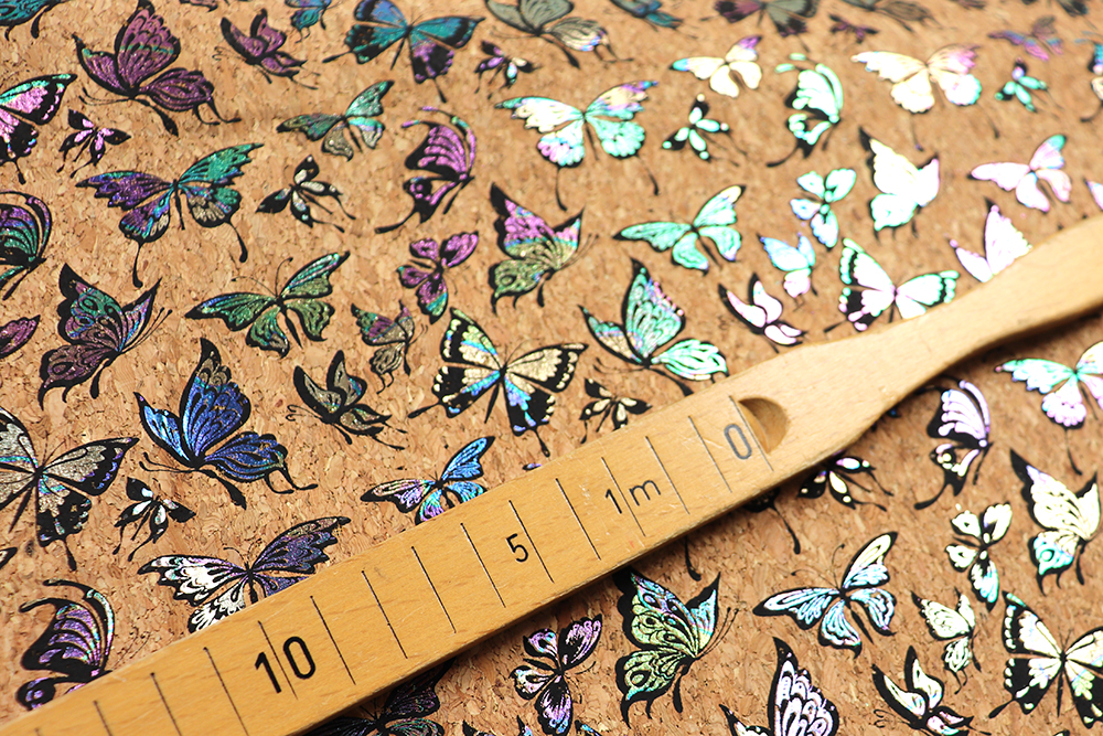 Kork-Stoff - Glitzer Schmetterlinge