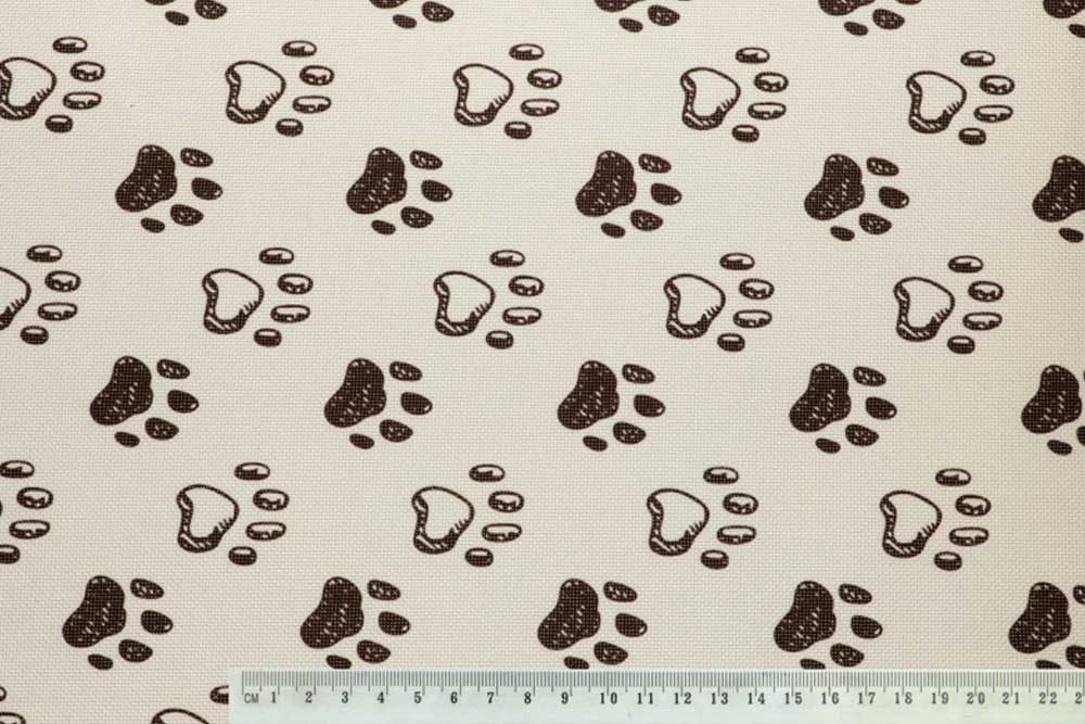 Polyesterstoff wasserabweisend - Tatze - Beige