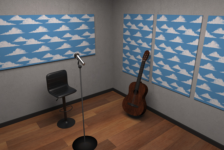 Akustikstoff perm. schwer entfl. - Schönwetter-Wolken