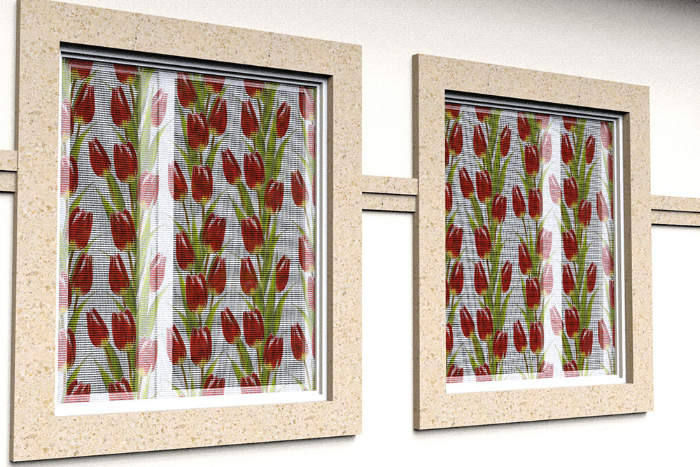 Moskitonetz-Stoff - Tulpen