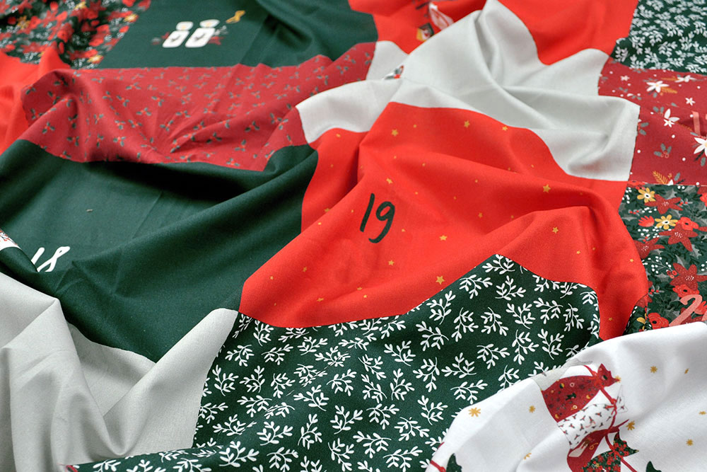 Baumwoll-Popeline - Adventskalender