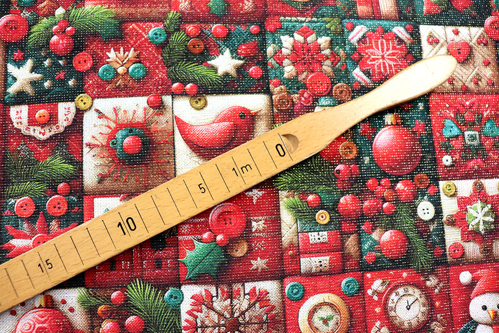 Weihnachtsstoff Glitzer - Red Christmas - 280 cm