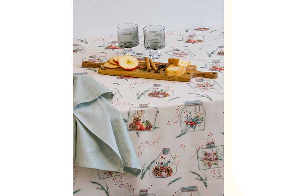 Recycling-Dekostoff - Winter im Glas