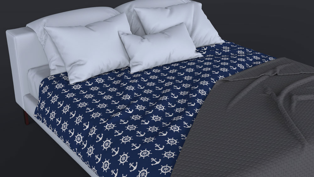 Wellness-Fleece - Marine-Welt Steuerrad/Anker