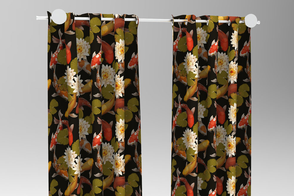 Wärmevorhang-Stoff - Lotusteich