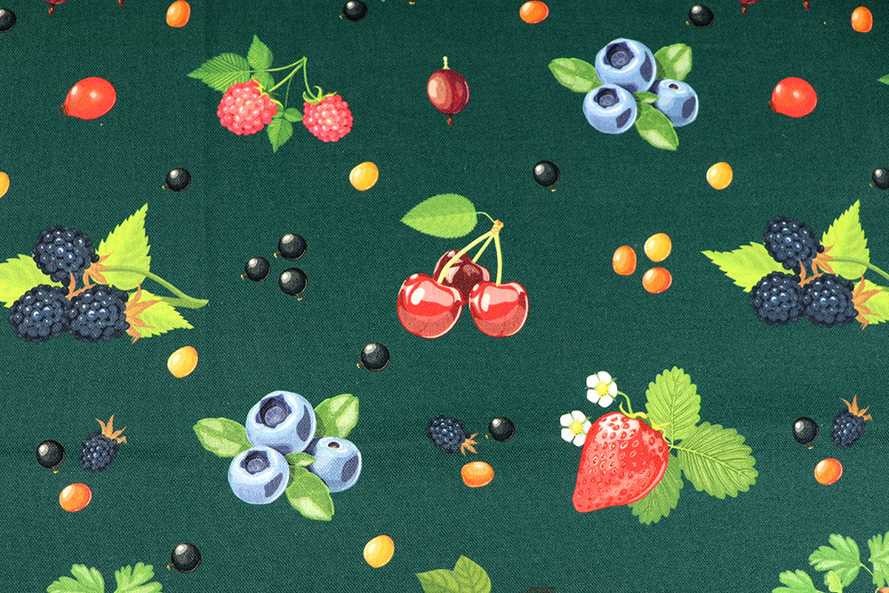 Baumwoll-Dekostoff - Garten-Beeren