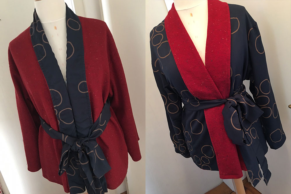 Jersey-Flanell - Sprenkel - Bordeaux/Bunt